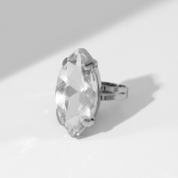 Кольцо &laquo;Ассорти&raquo; объёмная капля, цвет белый в серебре, безразмерное