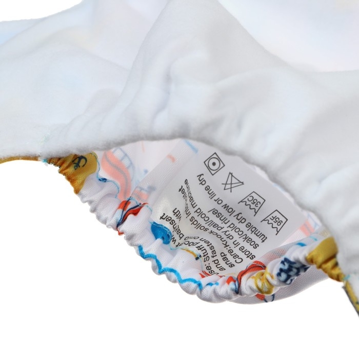 Многоразовый подгузник &laquo;Корабли&raquo;, 3-15 кг, цвет белый, Крошка Я