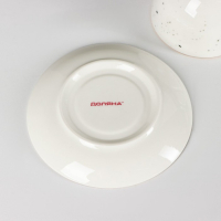 Чайная пара фарфоровая Доляна &laquo;Млечный путь&raquo;, 2 предмета: чашка 220 мл, блюдце d=13,5 см, цвет белый в крапинку