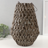 Подсвечник пластик на 1 свечу "Зигзаг" серый 16х29х42 см