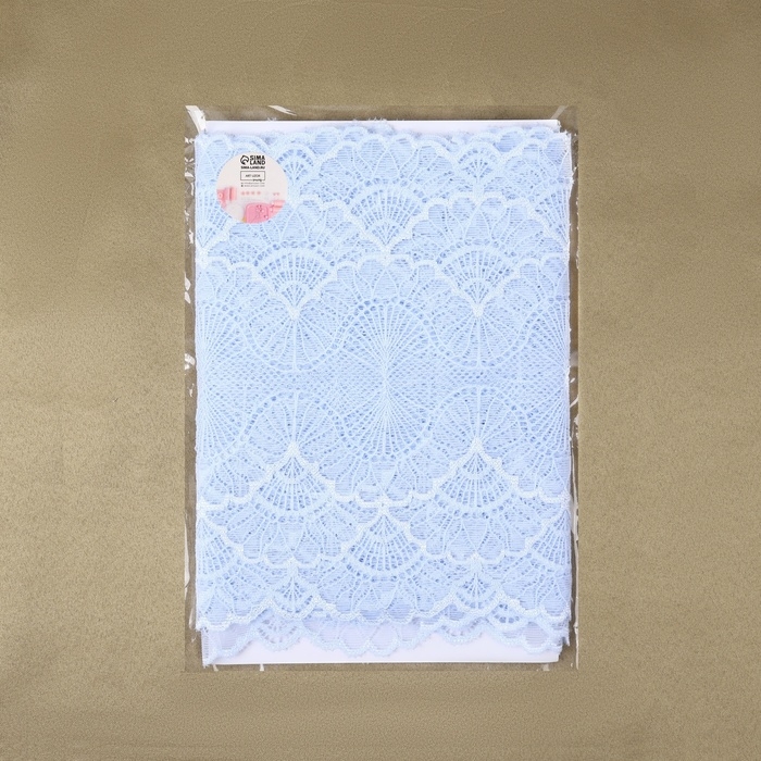 Кружевная эластичная ткань, 180 мм &times; 2,7 &plusmn; 0,5 м, цвет небесно-голубой