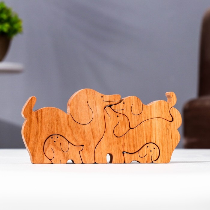 Сувенир-пазл Сувенир-пазл "Семья собак", 5 шт ,16х8 см