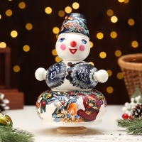 Сувенир музыкальный "Снеговик", синий