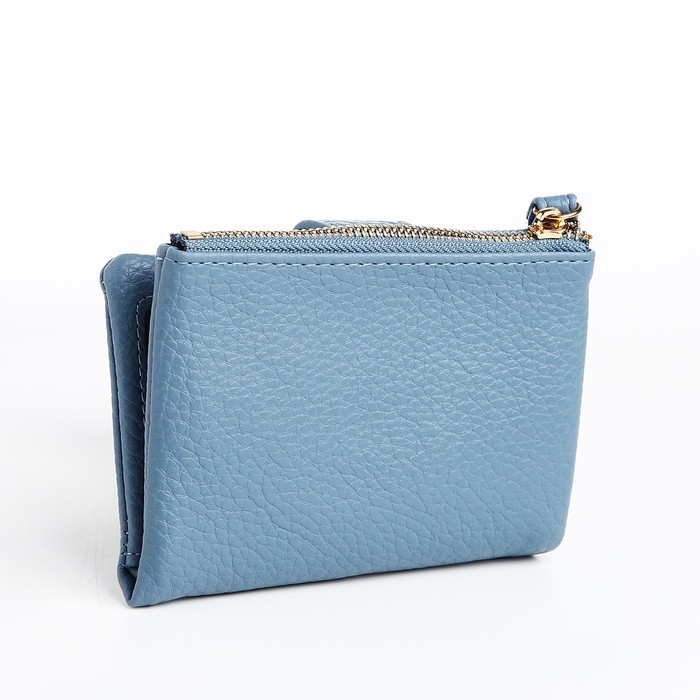 Кошелёк женский на кнопке, цвет голубой