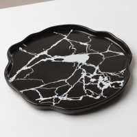 Тарелка керамическая &laquo;Черный мрамор&raquo;, 27 см, цвет чёрный
