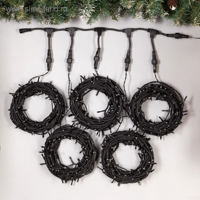 Гирлянда &laquo;Клип-лайт&raquo; 5 нитей по 20 м, IP44, УМС, тёмная нить, 665 LED, свечение зелёное, 24 В