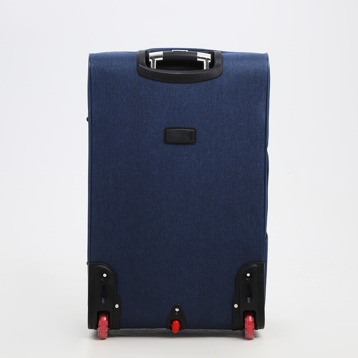 Чемодан большой 95 л (L), отдел на молнии, с расширением, кодовый замок, 3 колеса, 2 наружных кармана, цвет синий