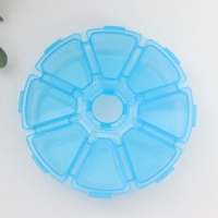 Шкатулка пластик для мелочей "Круглая" 8 отделений 2,5х10,3х10,3 см Шкатулка пластик для мелочей "Круглая" 8 отделений 2,5х10,3х10,3 см