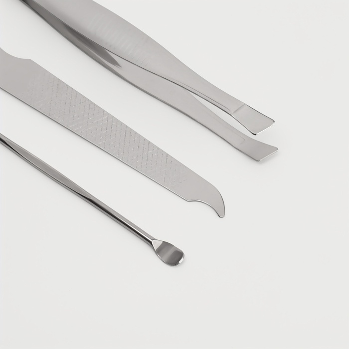 Набор маникюрный, 6 предметов, в футляре, синий Набор маникюрный, 6 предметов, в футляре, синий