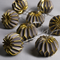 Гирлянда &laquo;Нить&raquo; 2 м с насадками &laquo;Серый фонарик&raquo;, IP20, прозрачная нить, 10 LED, батарейки AAх2 (нет в комплекте), свечение тёплое белое