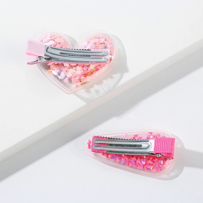 Заколки для волос &laquo;Украду твое сердечко&raquo;, 2 шт. (шейкер)