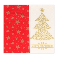 Новогодние салфетки бумажные Bouquet Original de luxe &laquo;Золотая ель + Красный&raquo;, 2 слоя, 33х33 см, 20 шт.