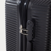 Чемодан средний 60 л (M), &laquo;Фабрика КАРТЕКС&raquo;, отдел на молнии, кодовый замок, 4 колеса, цвет чёрный