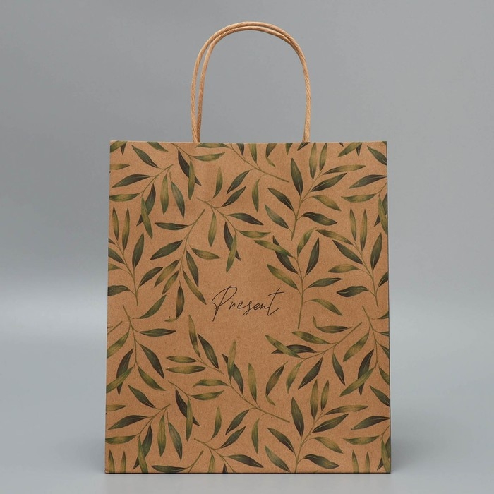 Пакет подарочный крафтовый, упаковка, &laquo;Подарок&raquo;, ML 23 х 27 х 11.5 см