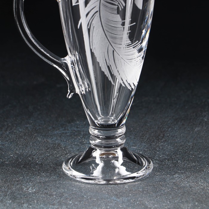 Кружка &laquo;Перо&raquo;, стеклянная, 250 мл