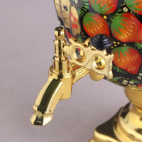 Набор &laquo;Хохлома&raquo;, овал, 3 предмета, самовар 3 л, заварочный чайник 0,7 л, поднос