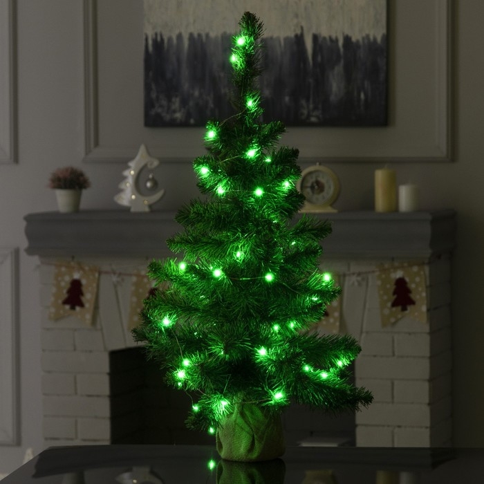 Умная гирлянда &laquo;Нить&raquo; 5 м роса, IP20, серебристая нить, 50 LED, управление с приложения, свечение RGB, USB