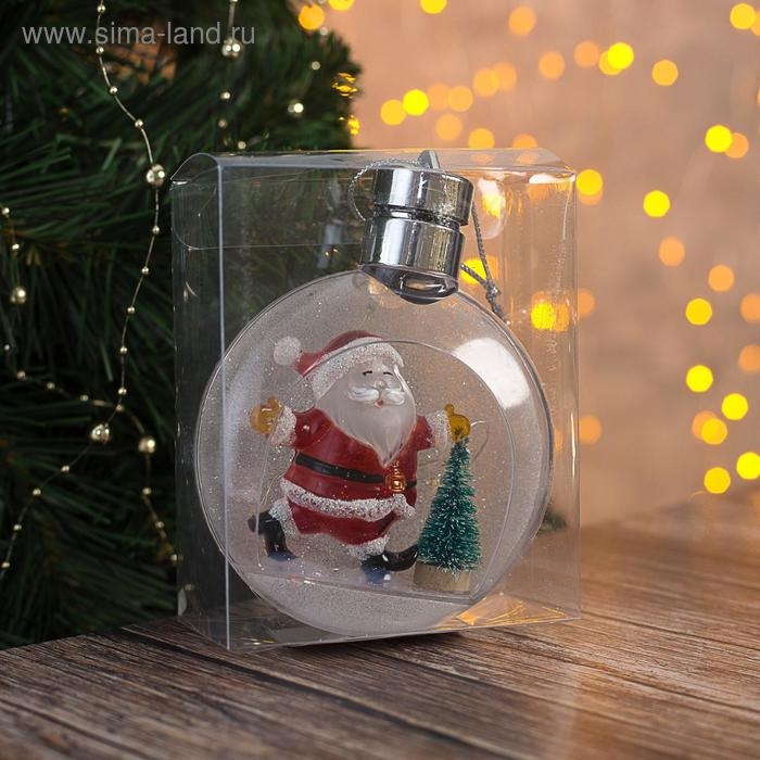 Ёлочный шар «Дед Мороз», батарейки, 5 LED, свечение тёплое белое Ёлочный шар «Дед Мороз», батарейки, 5 LED, свечение тёплое белое