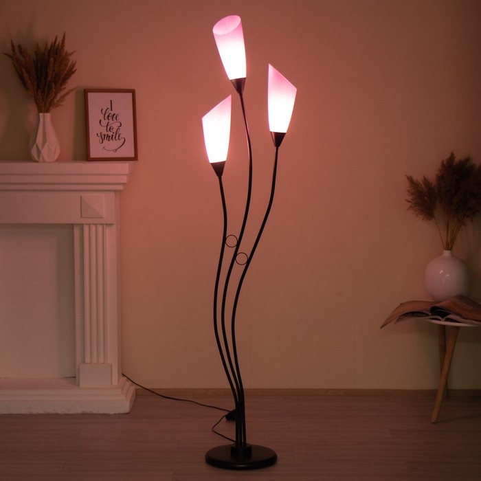 Торшер "Айрис" 3хЕ27 15Вт черно-фиолетовый h.167 см