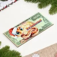 Магнит на холодильник &laquo;Купюра. Змея новогодняя. Я к деньгам&raquo;,