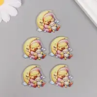 Декор для творчества акрил "Утёнок в пижамке сладко спит на месяце" 3х3х0,2 см