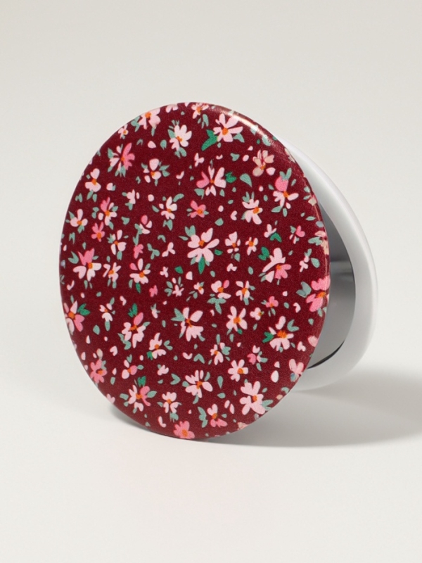 Зеркало складное &laquo;Цветочная поляна&raquo;, d = 7,5 см, с увеличением, цвет МИКС