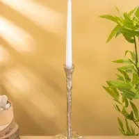 Подсвечник "Капель" алюминий 30 см, цв. серебро