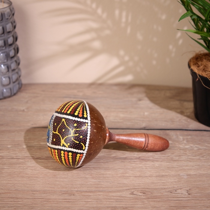 Сувенирный музыкальный инструмент Маракас Сувенирный музыкальный инструмент Маракас "Черепаха" 22х11х6 см МИКС