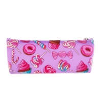 Пенал школьный на молнии Сладости Фиолетовый Пенал школьный на молнии Сладости Фиолетовый