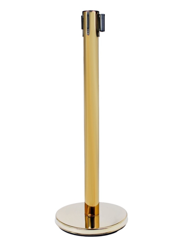 Стойка ограждения зол с вытяжной лентой-280см КРАСНАЯ,высота-90см,d- 6см,напольный d-32см