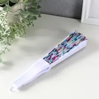 Веер пластик, текстиль "Ситец цветочный" МИКС 23 см