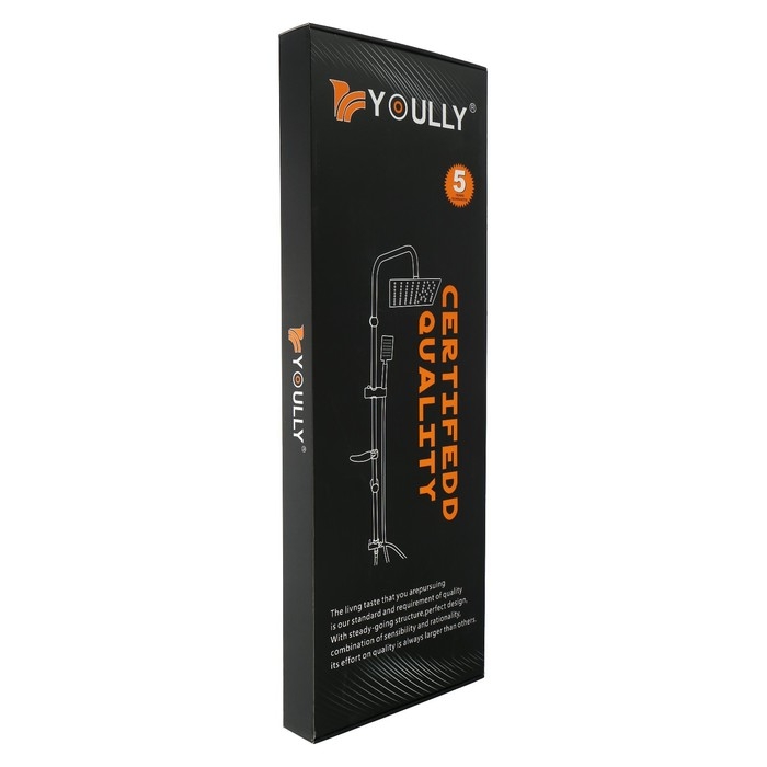 Душевая система ZEIN Z1013, тропическая и ручная лейка 5 режимов, 2 шланга, мыльница, графит   99321