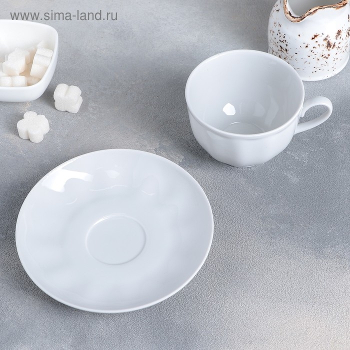 Чайная пара фарфоровая &laquo;Гранатовый&raquo;, 250 мл, чашка d=9,2 см, бдюдце d=15 см