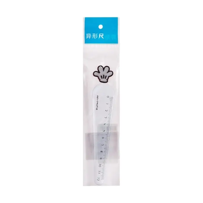 Линейка пластиковая 12 см "Лапка", чёрная