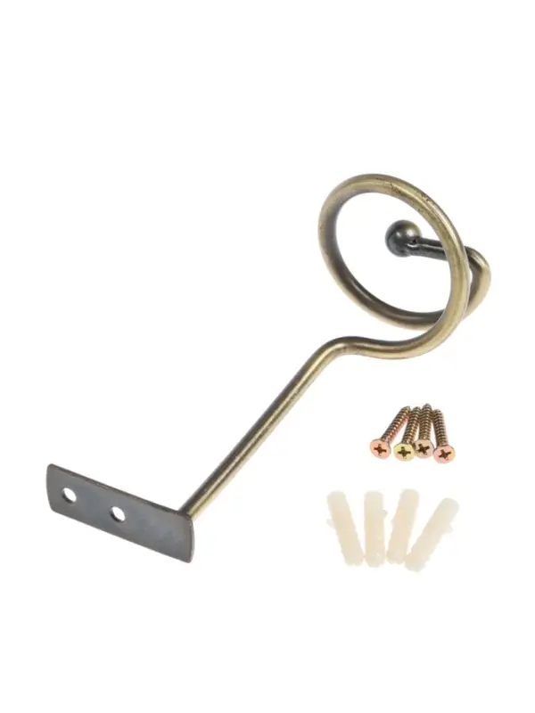 Крючок - держатель для штор на стену CAPPIO KS044, металлический, цвет бронза, 2 шт