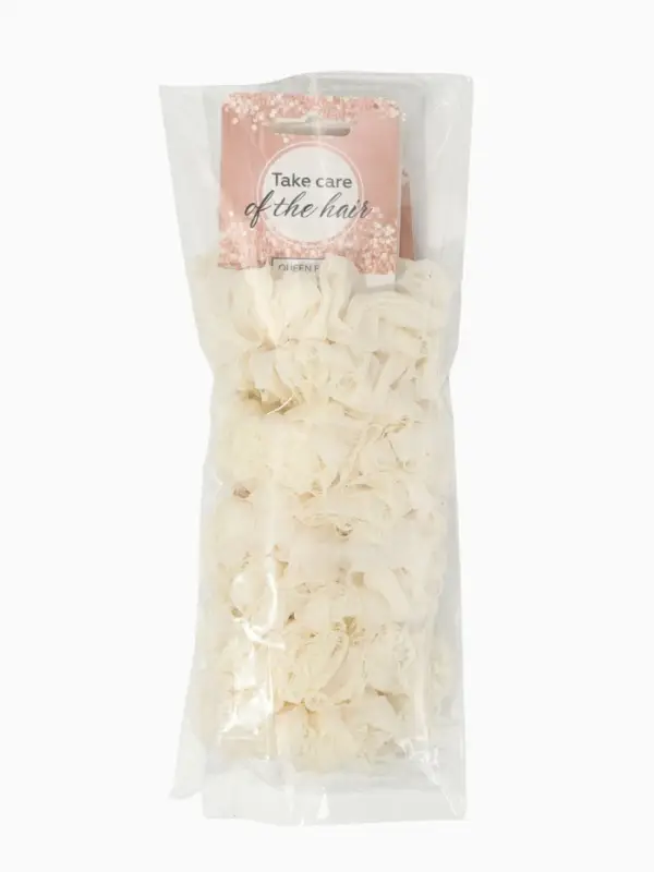 Резинка для волос "Каприс" (набор 2 шт) 7 см, молочный