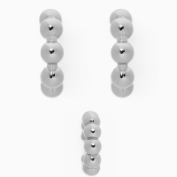 Набор серьги и каффы 3 шт «Бублики» дутые, цвет серебро Набор серьги и каффы 3 шт «Бублики» дутые, цвет серебро