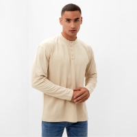 Футболка с дл. рукавом мужская MINAKU цвет бежевый, р-р 42 Футболка с дл. рукавом мужская MINAKU цвет бежевый, р-р 42