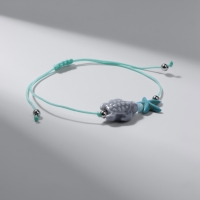 Браслет ассорти на нити &laquo;Черепашка&raquo; звезда, серый в серебре