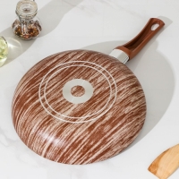 Сковорода глубокая Kantry, d=26 см, стеклянная крышка, пластиковая ручка, антипригарное покрытие, цвет бордовый