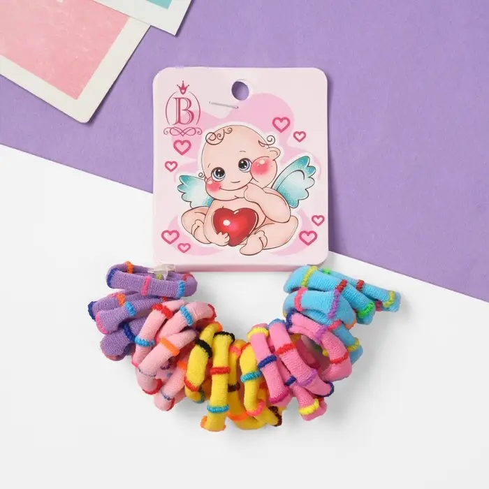 Резинка для волос "Карапуз" (набор 20 шт) ангелок, 2 см, полоски