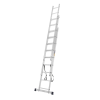 Лестница ТУНДРА, трехсекционная, алюминиевая, 9 ступеней Лестница ТУНДРА, трехсекционная, алюминиевая, 9 ступеней
