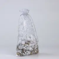 Мешочек подарочный &laquo;Новогодние подарки&raquo;, органза, белый, 20 х 30 см