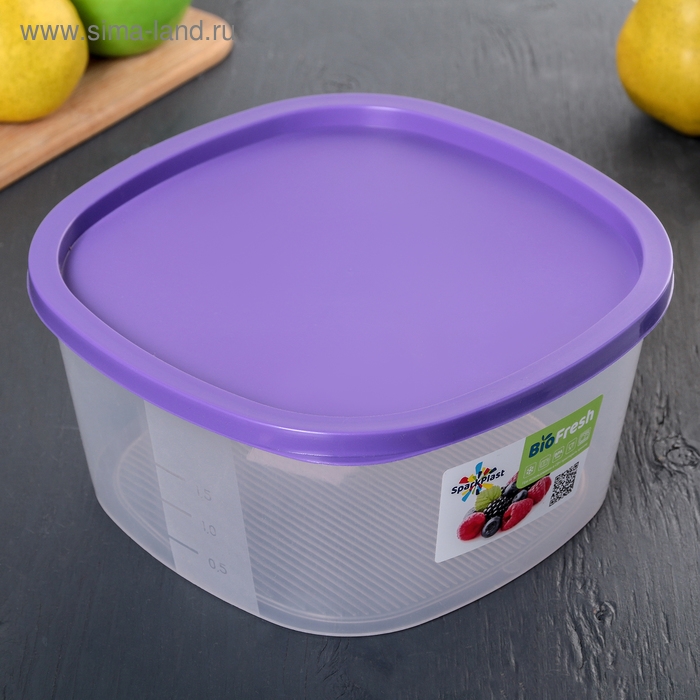 Контейнер для продуктов с мерной шкалой &laquo;BioFresh&raquo;, 2,65 л, прозрачный, крышка микс