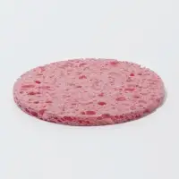 Спонж для умывания, набор - 2 шт., d=8 см, розовый/синий