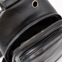 Сумка-слинг из искусственной кожи, цвет чёрный