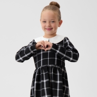 Платье детское KAFTAN "Клетка", р. 32 (110-116 см), черный Платье детское KAFTAN "Клетка", р. 32 (110-116 см), черный