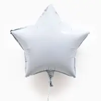 Воздушные шары фольгированные 18" "Звезда" цвет белый,  набор 5 штук