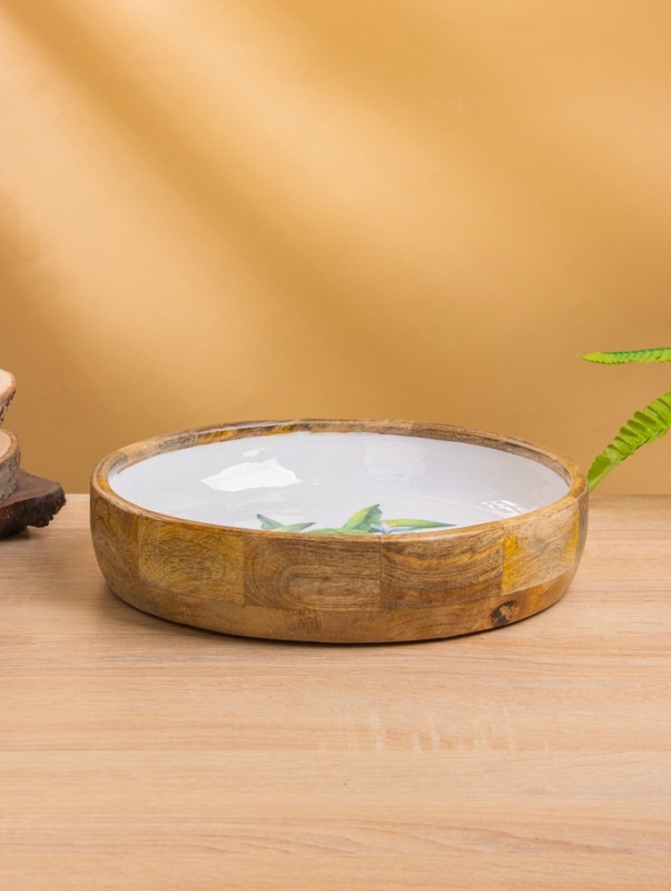 Блюдо "Лимоны" дерево манго 25,5х25,5х6 см