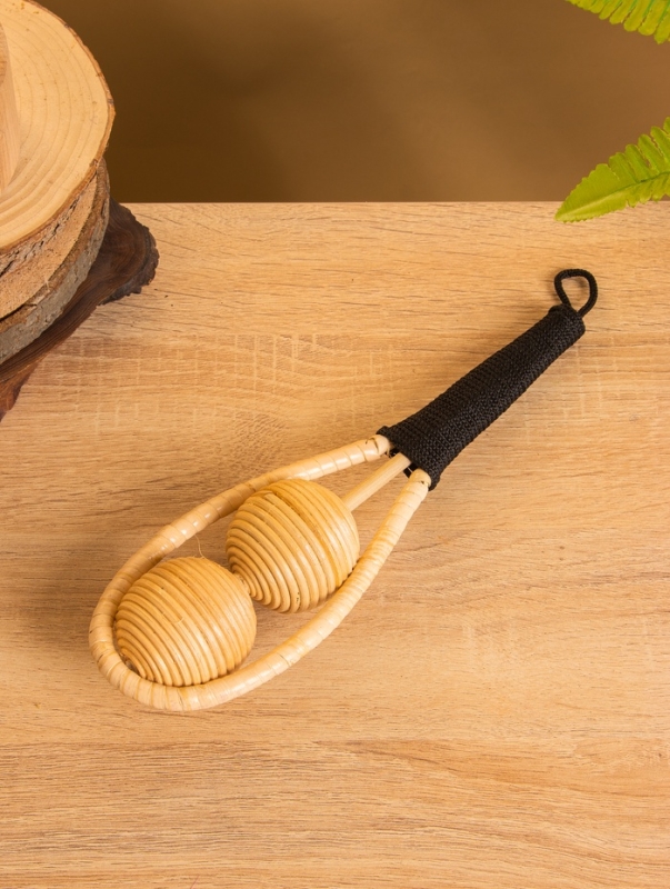 Сувенирный музыкальный инструмент &laquo;Маракас двойной&raquo;, 27&times;8&times;5 см, ротанг